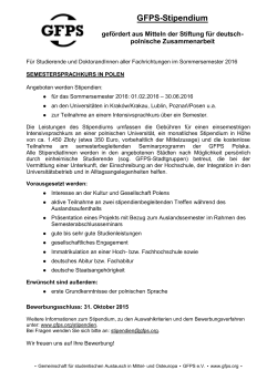 GFPS-Stipendium - Universität Passau