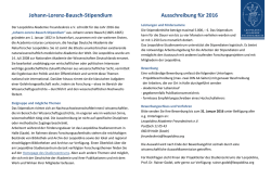 Johann-Lorenz-Bausch-Stipendium Ausschreibung für 2016