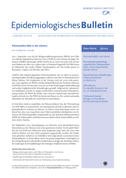 Epidemiologisches Bulletin 38/2015