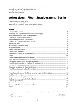 Adressbuch Flüchtlingsberatung Berlin