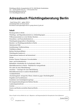 Adressbuch Flüchtlingsberatung Berlin