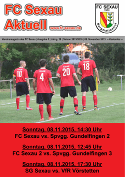 FC Sexau Aktuell Saison 2015/2016 Ausgabe 5