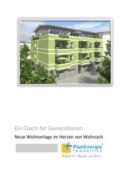 Exposé Wolnzach Zentrum "Ein Dach für Generationen"