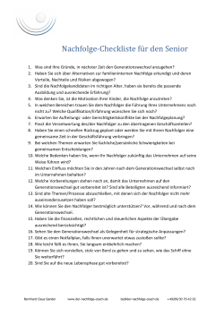Nachfolge-Checkliste für den Senior
