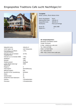 Eingespieltes Traditions Cafe sucht Nachfolger/in! - Immo-Cafe