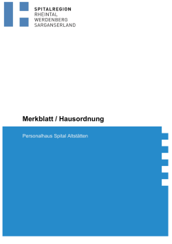 Merkblatt / Hausordnung