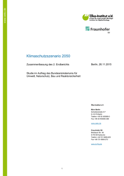 Klimaschutzszenario 2050 - Zusammenfassung des - Öko