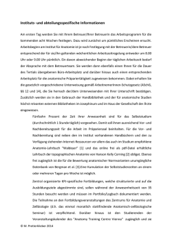 Instituts- und abteilungsspezifische Informationen