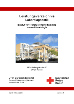 Labordiagnostik Institut für Transfusionsmedizin und