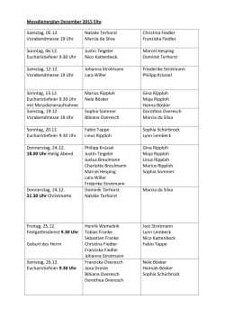 Messdienerplan Dezember 2015 Elte Samstag, 05.12