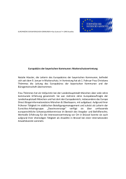 Europabüro der bayerischen Kommunen: Mutterschutzvertretung