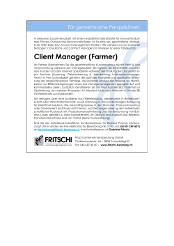 Client Manager (Farmer) - Fritschi Unternehmensberatung