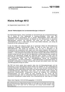 Kleine Anfrage 4612
