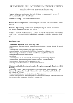 IRENE HOBLER UNTERNEHMENSBERATUNG