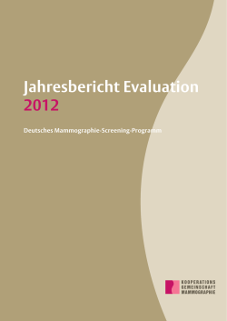 Jahresbericht Evaluation 2012