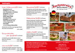 Catering-Speisekarte Partyservice Nielsen Deutsch
