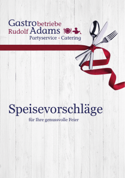 Speisevorschläge als pdf - Gastrobetriebe Rudolf Adams