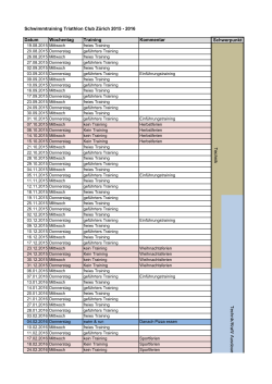 Schwimmtraining Triathlon Club Zürich 2015