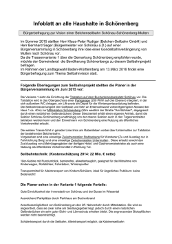Infoblatt an alle Haushalte in Sch&ouml;nenberg