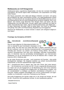 Schuljahr 2014/15 - CJD Königswinter
