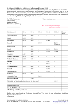 Preisliste ab Hof Hoher Schönberg Hofladen und Versand 2015