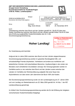 Hoher Landtag! - beim Nieder&ouml;sterreichischen Landtag
