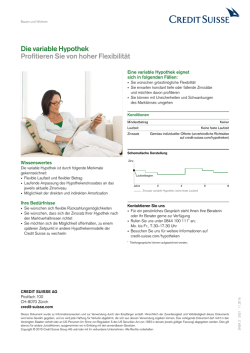 Die variable Hypothek Profitieren Sie von hoher Flexibilit&auml;t