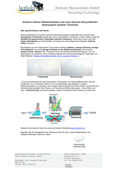 Hydrozyklon anstelle Trenntank