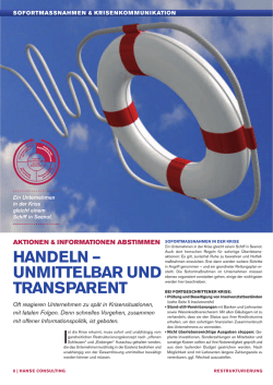 handeln &ndash; unmittelbar und transparent