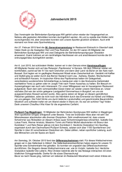 Jahresbericht 2015 - Behinderten