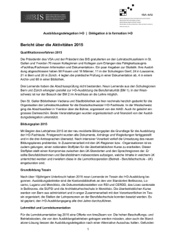 Jahresbericht 2015 - Ausbildungsdelegation Information +