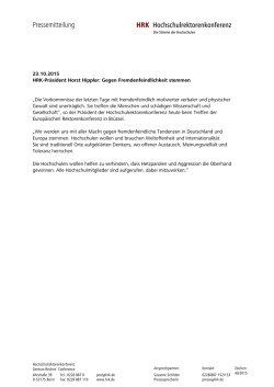 HRK Hochschulrektorenkonferenz Pressemitteilung