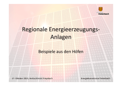Regionale Energieerzeugungs-Anlagen