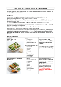 Geier Salate nach Rezepten von Starkoch Bernie Rieder
