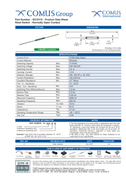 Part Number : GC2315 GC2315 - Product Data Sheet Reed Switch