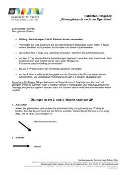 Stimmgebrauch nach der Operation