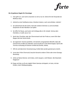 10 Goldene Regeln f&uuml;r Chors&auml;nger