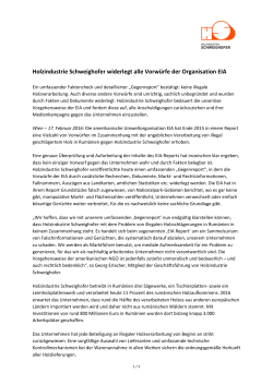 Holzindustrie Schweighofer widerlegt alle Vorw&uuml;rfe der