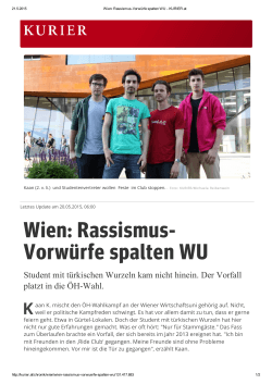 Wien: Rassismus- Vorwürfe spalten WU