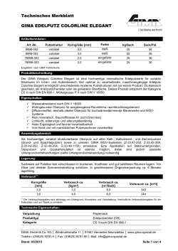 Technisches Merkblatt GIMA EDELPUTZ COLORLINE ELEGANT