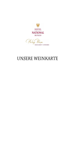Weinkarte - Hotel National Frutigen