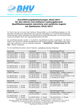 Durchf&uuml;hrungsbestimmungen 2016/2017 f&uuml;r den oberen und