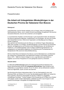Die Arbeit mit Unbegleiteten Minderjährigen in - 2015