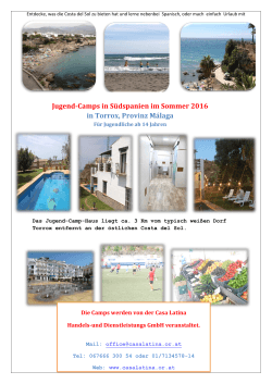 Jugend-Camps in Südspanien im Sommer 2016 in Torrox, Provinz