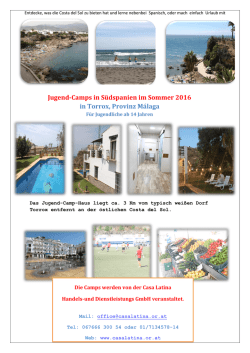 Jugend-Camps in S&uuml;dspanien im Sommer 2016 in Torrox, Provinz