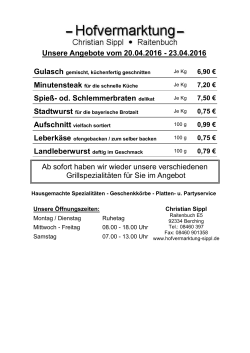 Unsere Angebote vom 13.04.2016 - 16.04.2016 Rinderbraten zart