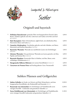 Hauptkarte - Landgasthof Siebler in Egg