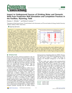Impact to Underground Sources of Drinking