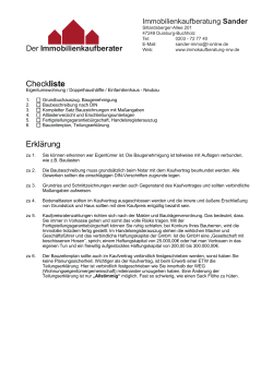 Checkliste - ETW / DHH / EFH Neubau