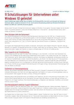 11 Schutzlösungen für Unternehmen unter Windows 10 getestet